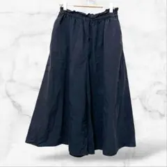 ガウチョパンツ ワイド ウエストゴム シンプル無地 体型カバー ゆったり 下