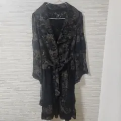 ダンシングハート 長袖ワンピース 花柄 シアー