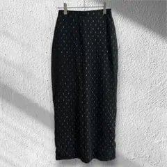 美品　神戸レタス　タイトスカート　ドット風　総柄　ラメジャガード　ウエストゴム
