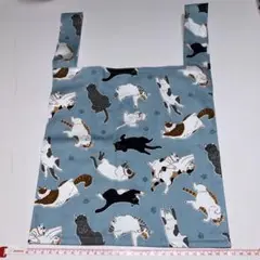 猫柄ブルーエコバッグ
