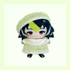 ベレー帽&ワンピース【グリーン】　ぬい服　ぬい帽子　にじぱぺっと　10cm