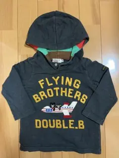 DOUBLE.B ダブルB フード付きトレーナー パーカー　大きな刺繍　80㎝