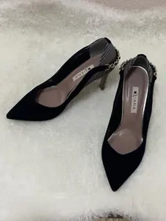 DIANA パンプス 23cm 黒 チェーン