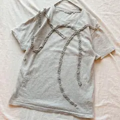 ニコアンド　アソートニュアンスフリルTシャツ　グレー　M 美品