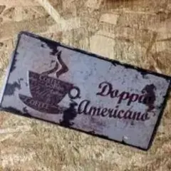 Doppio Americano コーヒー ブリキ看板 インテリア