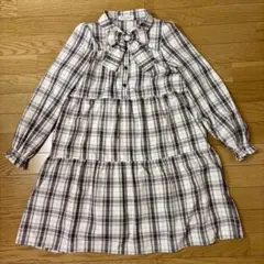 Mezzo Piano juniorチェック柄リボンワンピース　L(160)