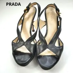 PRADA プラダ ストラップサンダル パンプス ブラック 良品のサムネイル