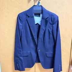 INED イネド　ネイビー ストライプ ビジネススーツ 3点セット