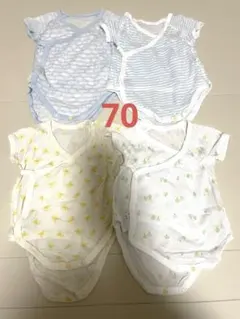 UNIQLOユニクロ　コットンメッシュボディスーツ 前開き　70サイズまとめ売り