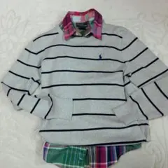 ラルフローレン　鮮やかなチェックシャツ　7　140