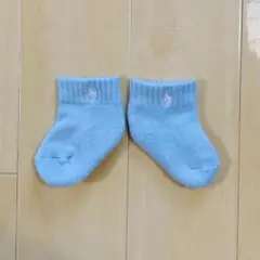 ポロ　ベビー靴下　水色