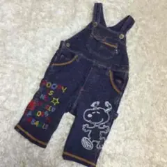 スヌーピー 刺繍 オーバーオール ロンパース