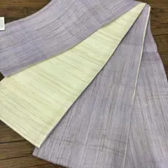 新品未使用 半巾帯 麻100% 黒と芥子色 ぼかし リバーシブル 浴衣 高級