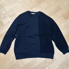 【美品】Name. ネイビー クルーネックスウェット 切り替えのサムネイル