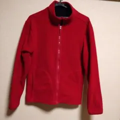 濃い目の赤色フリースジャケット　メンズ　M