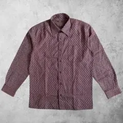 ARAMIS L 総柄 長袖シャツ 小紋柄 レトロ 古着のサムネイル