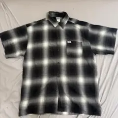 caltop 半袖ネルシャツ M ブラックホワイトチェック