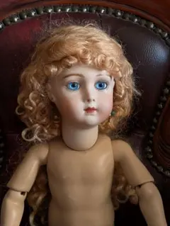 ♡フランス製 人毛ウィッグ♡アンティークビスクドール 大きな子用 ジュモー 即納！大きなフランス人形 アンティーク ビスクドール ジュモー