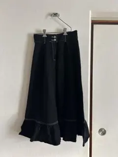 FRIFULデニム フレアスカート ブラック ハイウエスト