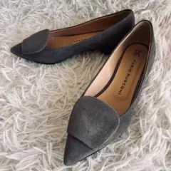 ファビオルスコーニ　フラットパンプス　スエード　グレージュ　22.5cm