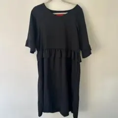 somari ブラック フリルワンピース