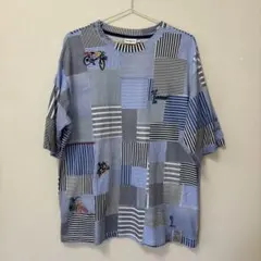 Mサイズ★デシグアル　パッチワークデザイン　Tシャツ　トップスのサムネイル
