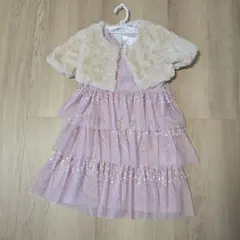 H&M ピンク フリルドレス 140