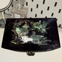 韓国 螺鈿細工 ジュエリーボックス 伝統工芸 ミラー付 小物入れ