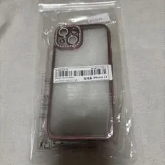 iPhone 14用 ラインストーン装飾ケース ローズゴールド　ピンク