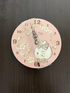 ハローキティ 花柄壁掛け時計