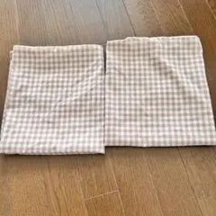 無印良品 枕カバー ギンガムチェック 2枚セット　ピンクベージュ