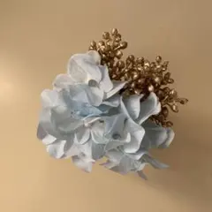 成人式前撮り ライトブルー金 髪飾りヘッドドレスヘッドパーツウェディング卒業式袴