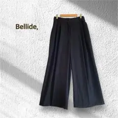 Bellide, ワイドパンツ ネイビー タック シンプル 韓国製 オフィス 夏