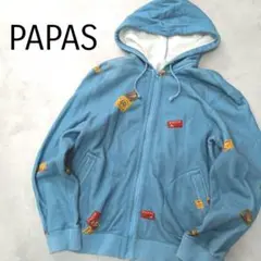 美品 パパス プリント ジップ パーカー メンズ レディース ユニセックスM L