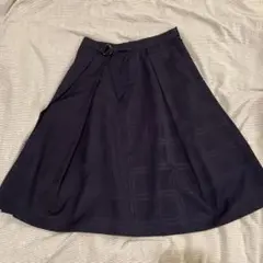 comme ca models ネイビーチェックフレアスカート