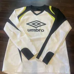 150㌢☆umbro 長袖シャツ ホワイト/ブラック/イエロー