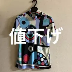 LEONARD SPORT 幾何学模様 ハイネックシャツ 38のサムネイル