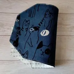 ＜紺＞ハンドメイド　猫　仮置きマスクケース　【２４５】