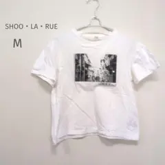 SHOO・LA・RUE シューラルー フォトプリント 半袖Tシャツ 白 M