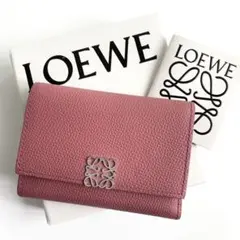 ロエベ LOEWE アナグラム バーテイカル ウォレットスモール プラムローズ