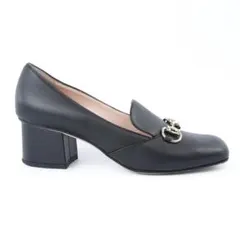23.5-24cm Gucci パンプス HORSEBIT 黒レザー 箱付美品のサムネイル