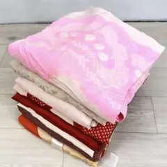 A-8【アンティーク長襦袢】8枚 大量まとめ 着物 リメイク 振袖 正絹 紅絹