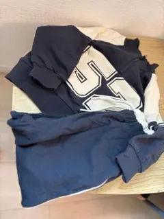 ネイビー/アイボリー フルジップ トレーナー