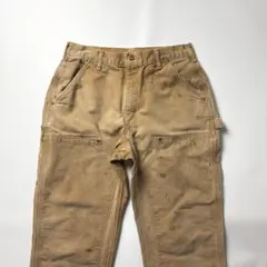 carhartt ダブルニー USA製 W32 L34 ブラウン 鬼フェード