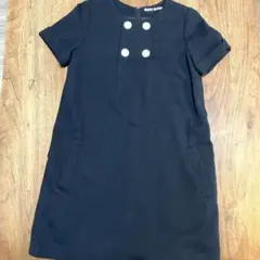 MARY QUANT LONDON ワンピース　黒　白　ボタン　半袖　日本製