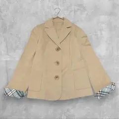 バーバリーブルーレーベル テーラードジャケット 牛革釦 ベージュ 38