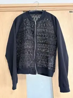 Stradivarius ブラック MA-1ジャケット US M レース