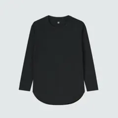 UNIQLO ユニクロ　スムースコットンシャツテールTシャツ　長袖　黒　150