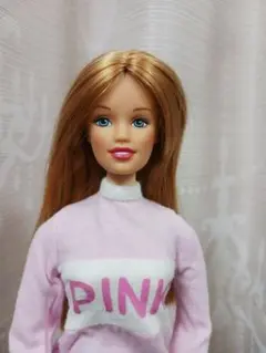 バービー④　ボークス可動ボディ　服、スタンド付き