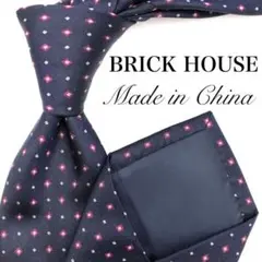 【美品】BRICK HOUSE ネクタイ ドット柄 ネイビー 紺 赤 フォーマル